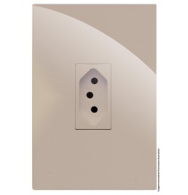 Conjunto Tomada 20a Vertical 4x2 - RECTA Areia Gloss